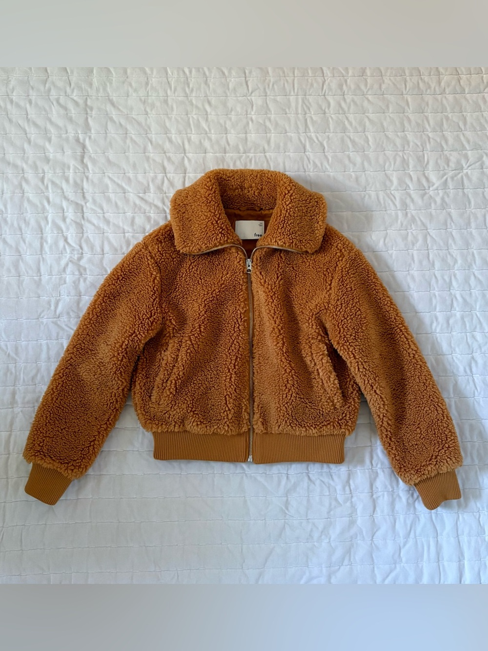 Wilfred Free Teddy Bomber Jacket In Amber